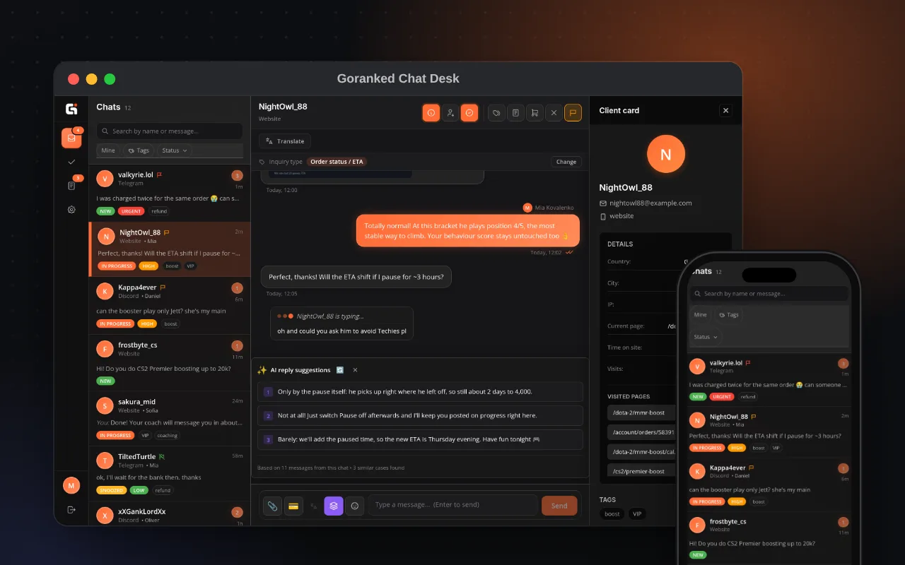 Goranked Chat Desk